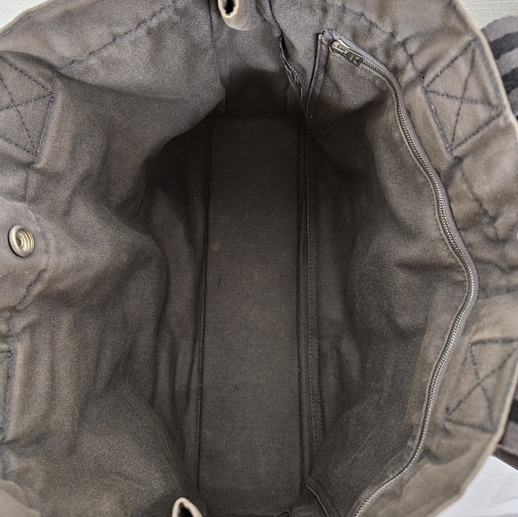 Hermes Canvas Fourre Tout Holdall MM and GM Tote Bag Set in Gray and Black - Picture 15 of 16